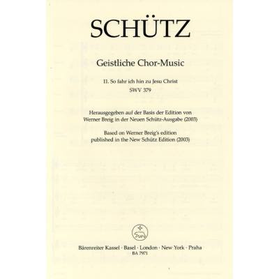 9790006559411 - So fahr ich hin zu Jesu Christ SWV 379