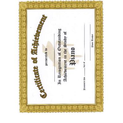 9781585607365 - Certificate of achievement in piano | Urkunde