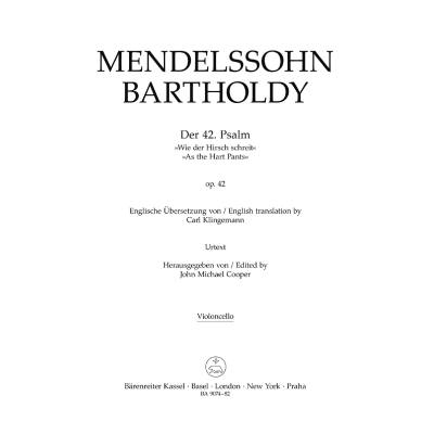 9790006530229 - Psalm 42 - Wie der Hirsch schreit nach frischem Wasser op 42 9790006530229 - Psalm 42 - Wie der Hirsch schreit nach frischem Wasser op 42