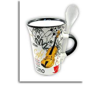 5060149338957 - Tasse Cappuccino Tasse Violine mit Löffel 5060149338902