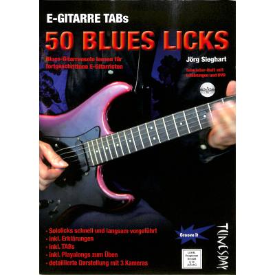 9783955340056 - E-Gitarre TABs - 50 Blues Licks m DVD - Jörg Sieghart Kartoniert (TB)