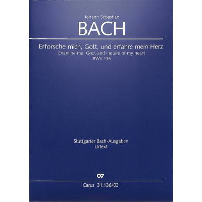 9790007171926 - Kantate 136 Erforsche mich Gott und erfahre mein Herz BWV 136
