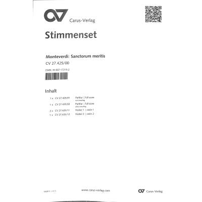 9790007172152 - Sanctorum meritis primo