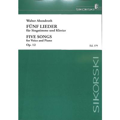 9790003033884 - 5 Lieder op 12 9790003033884 - 5 Lieder op 12