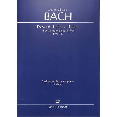 9790007182946 - Kantate 187 es wartet alles auf dich BWV 187