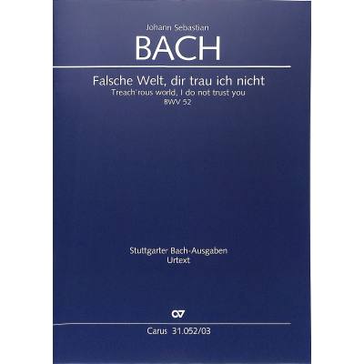 9790007187637 - Kantate 52 falsche Welt dir trau ich nicht BWV 52