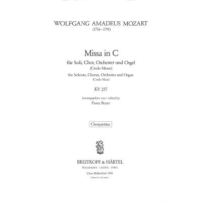9790004412138 - Missa C-Dur KV 257 (Credomesse)