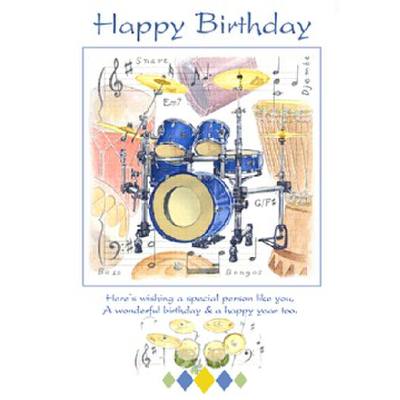 5018202061441 - Doppelkarte Schlagzeug | Doppelkarte Happy Birthday
