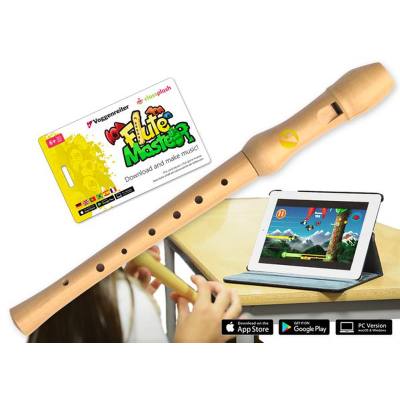 4250258311434 - Holz-Blockflöte mit App FLUTE MASTER – Deutsche Griffweise