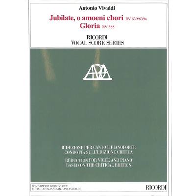 9788881920389 - Jubilate o amoeni chori RV 639 639a | Gloria RV 588