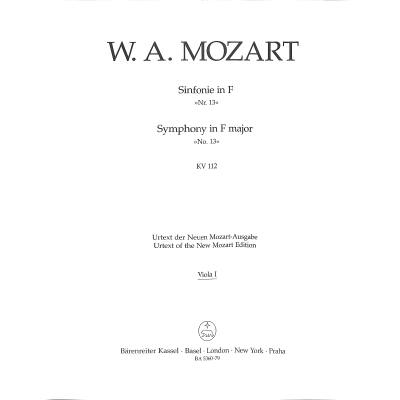 9790006469215 - Sinfonie F-Dur KV 112