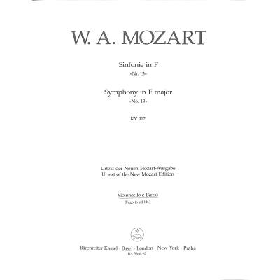9790006469239 - Sinfonie F-Dur KV 112