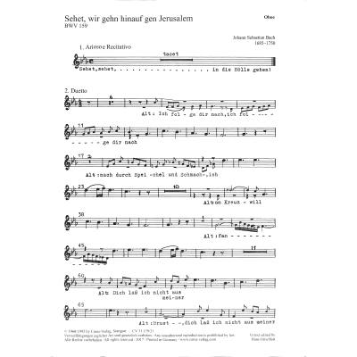 9790007049713 - Kantate 159 Sehet wir gehn hinauf gen Jerusalem BWV 159