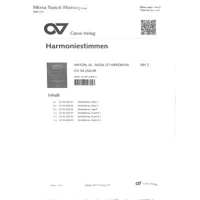 9790007226053 - Missa sancti hieronymi MH 254