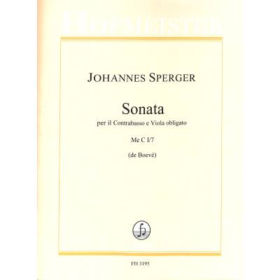 9790203431954 - Sonata per il Contrabasso e Viola obligato für Kontrabass Viola und Klavier - Johannes Sperger Geheftet