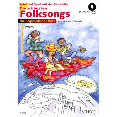 9783795722906 - Noten Die schönsten Folksongs Spiel & Spaß mit der Blockflöte ED 9385D