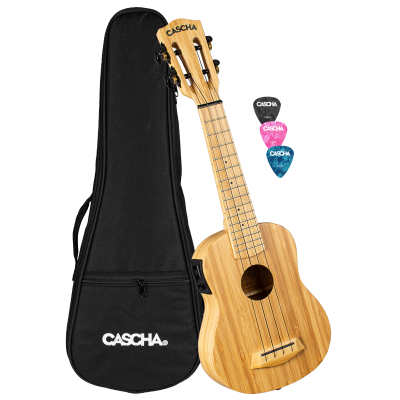 4026929926876 - Sopran Ukulele Bamboo Natur mit Tonabnehmersystem