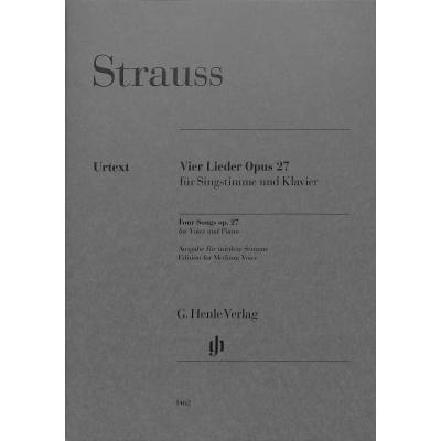 9790201814629 - G Henle Urtext-Ausgabe   Richard Strauss - Vier Lieder op 27 Kartoniert (TB)