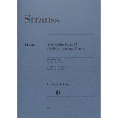 9790201814636 - G Henle Urtext-Ausgabe   Richard Strauss - Vier Lieder op 27 Kartoniert (TB)