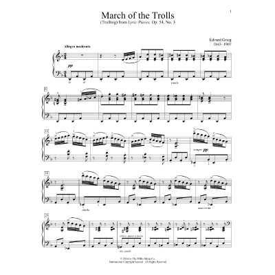 March Of The Trolls Trolltog Edvard Grieg - Notenbuch.de