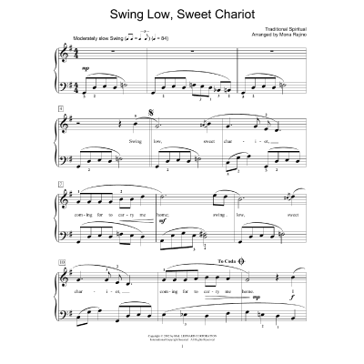 Swing Low Sweet Chariot Traditional Spiritual Notenbuch De