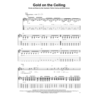 Gold On The Ceiling The Black Keys Notenbuch De