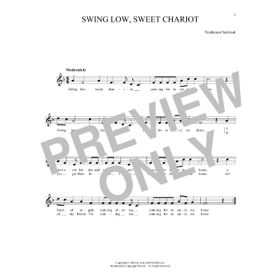 Swing Low Sweet Chariot Traditional Spiritual Notenbuch De