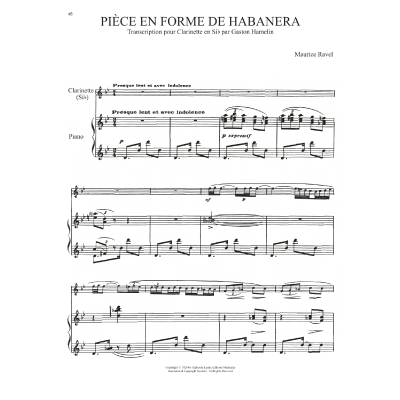 Piece En Forme De Habanera Maurice Ravel - Notenbuch.de