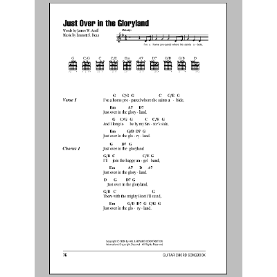 Just Over In The Gloryland James W Acuff - Notenbuch.de