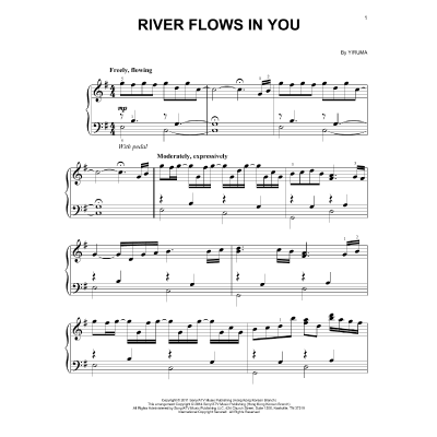 river flows in you noten klavier download kostenlos