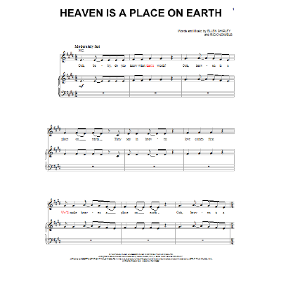 Heaven Is A Place On Earth Belinda Carlisle Notenbuch De