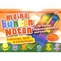 Meine bunten Noten fr Klavier Keyboard Melodica + Triola | Folksongs Spass + Kinderlieder
