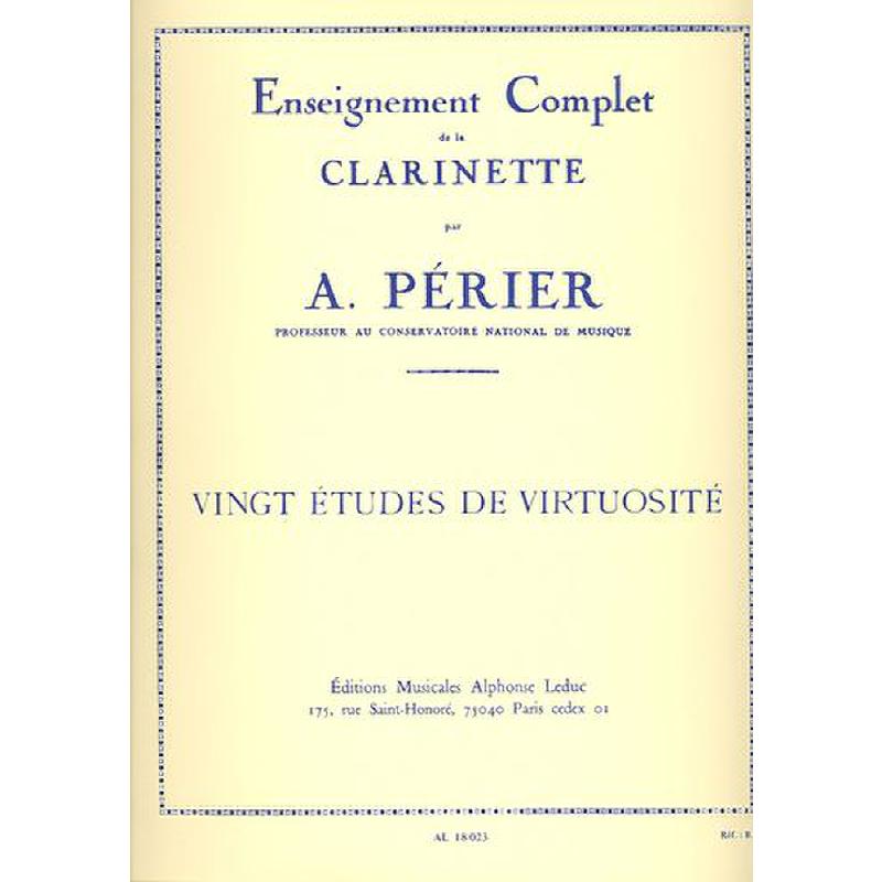 Titelbild für AL 18023 - 20 (VINGT) ETUDES DE VIRTUOSITE