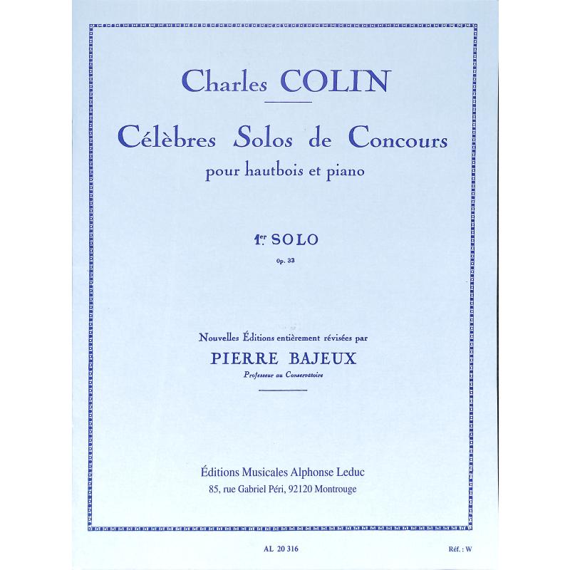 Titelbild für AL 20316 - SOLOS DE CONCOURS 1 OP 33
