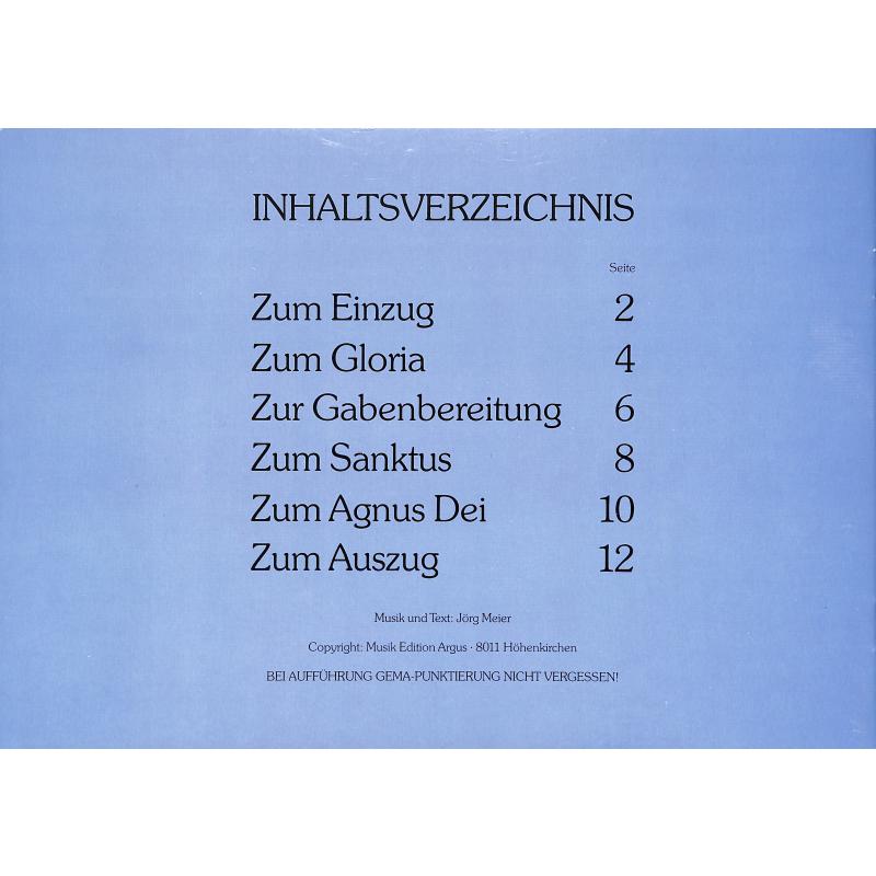 Notenbild für ARGUS 100 - BAIRISCHE KINDERMESSE