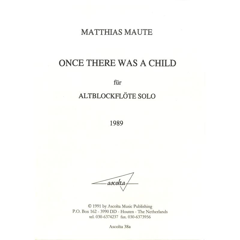 Titelbild für ASC 38A - ONCE THERE WAS A CHILD