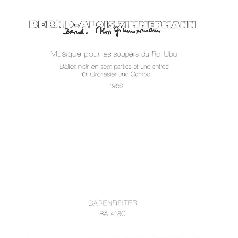 Titelbild für BA 4180 - MUSIQUE POUR LES SOUPERS DU ROI UBU
