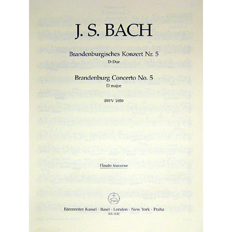 Titelbild für BA 5112-FL - BRANDENBURGISCHES KONZERT 5 D-DUR BWV 1050