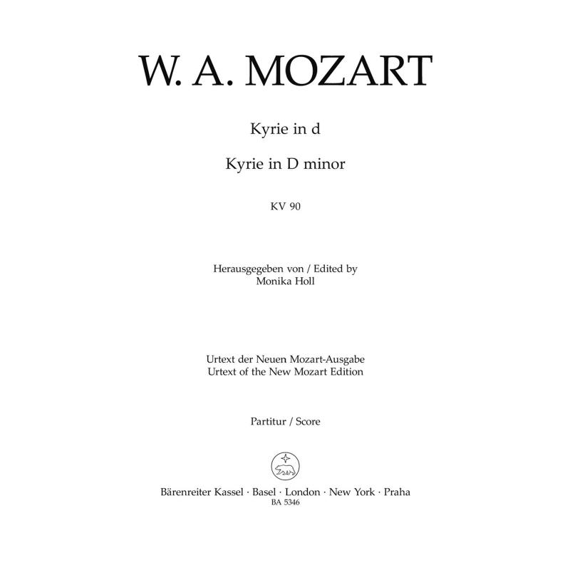 Titelbild für BA 5346 - KYRIE D-MOLL KV 90
