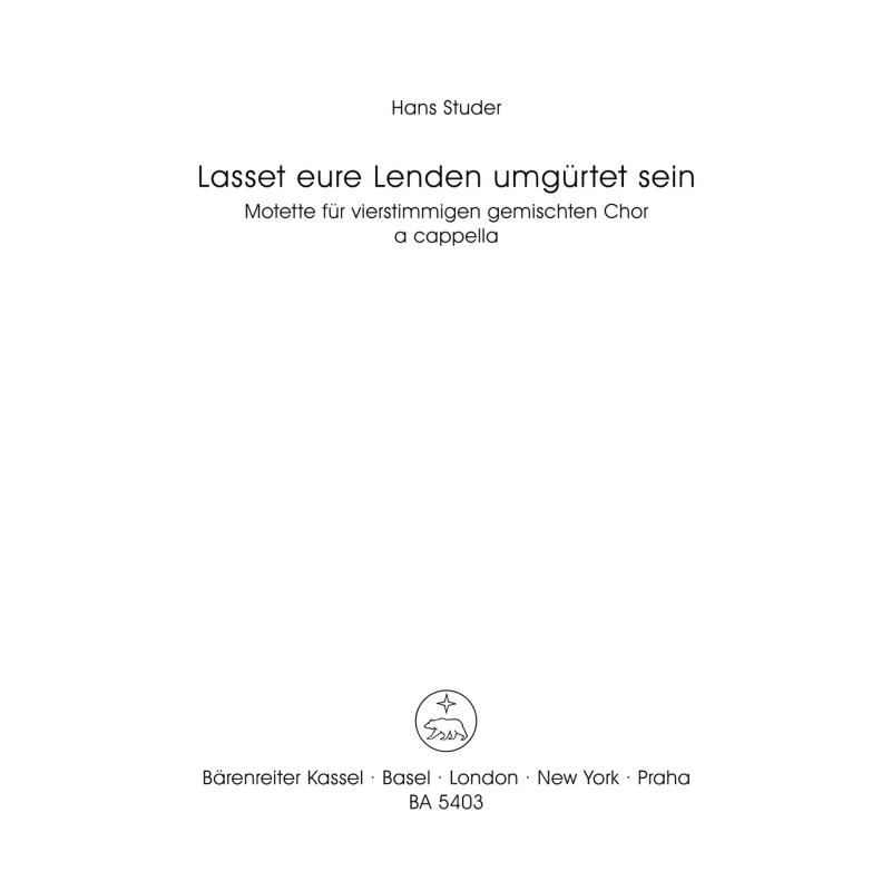 Titelbild für BA 5403 - LASSET EURE LENDEN UMGUERTET