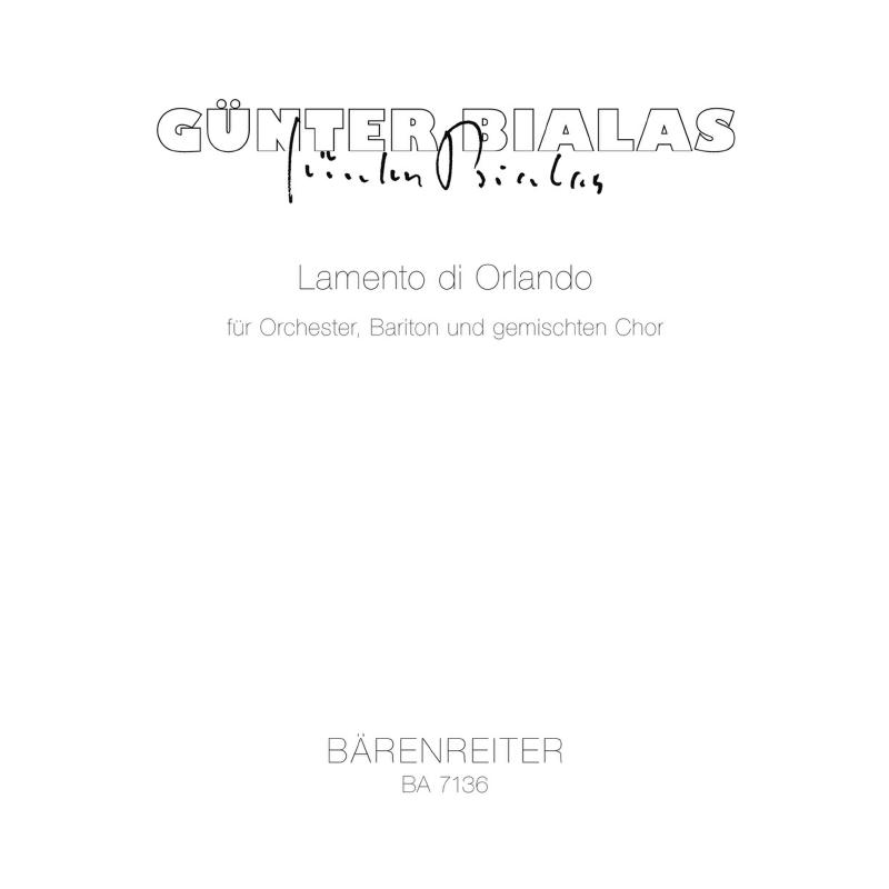 Titelbild für BA 7136 - LAMENTO DI ORLANDO (1985)