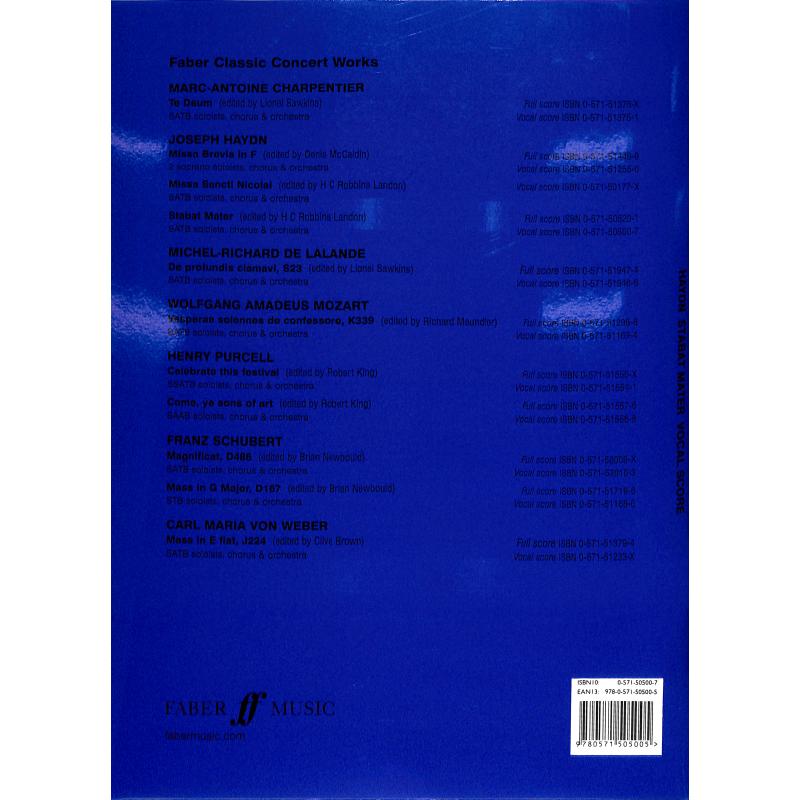 Notenbild für ISBN 0-571-50500-7 - STABAT MATER HOB 20BIS