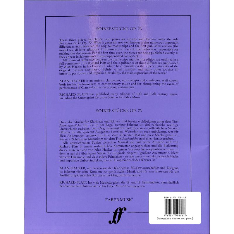 Notenbild für ISBN 0-571-50858-8 - SOIREESTUECKE (PHANTASIESTUECKE) OP 73