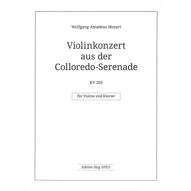 Titelbild für GH 10921 - COLLOREDO SERENADE D-DUR KV 203