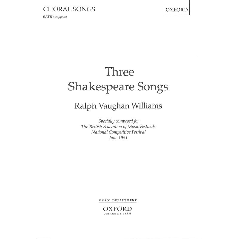 Titelbild für ISBN 0-19-343827-5 - 3 SHAKESPEARE SONGS (1951)