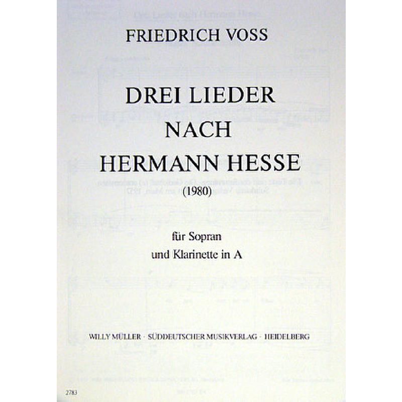 Titelbild für SM 2783 - 3 LIEDER NACH HERMANN HESSE