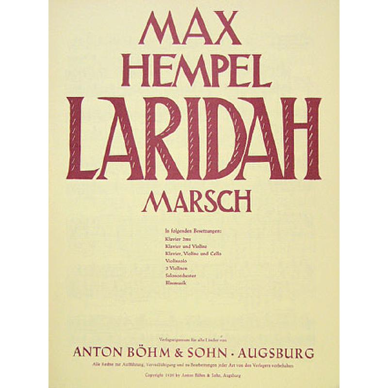 Titelbild für BOEHM 6475A - Laridah Marsch