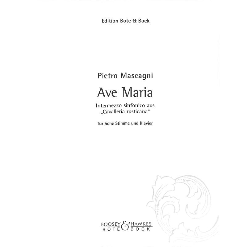 Titelbild für BOTE 0678 - AVE MARIA (CAVALLERIA RUSTICANA)