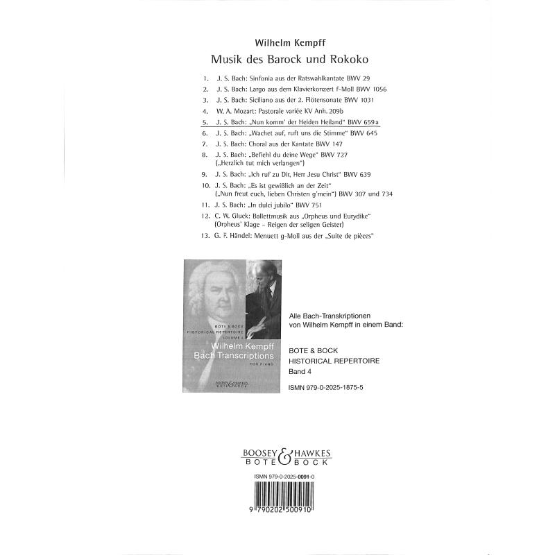 Notenbild für BOTE 0091 - NUN KOMM DER HEIDEN HEILAND BWV 659A