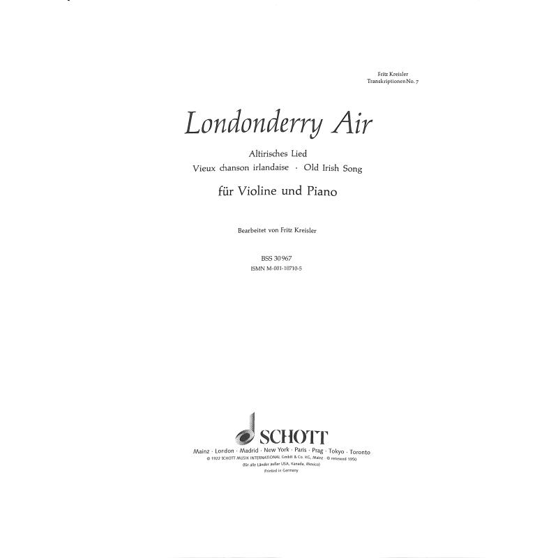 Titelbild für BSS 30967 - LONDONDERRY AIR
